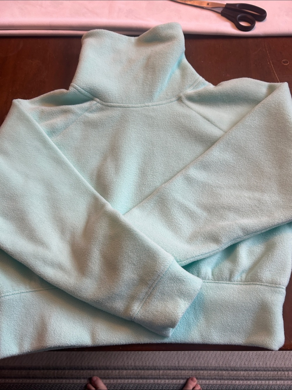 Light Aqua Girl’s Fleece Pullover Sweater